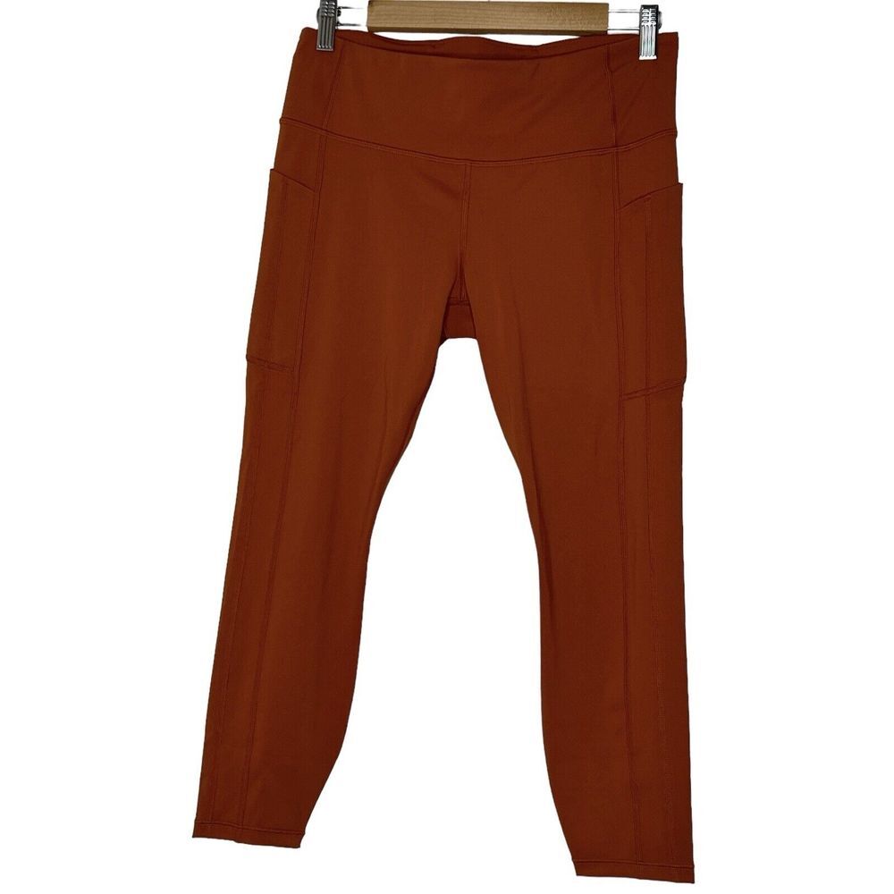 Athleta Women's Orange Leggings Large Pockets‎